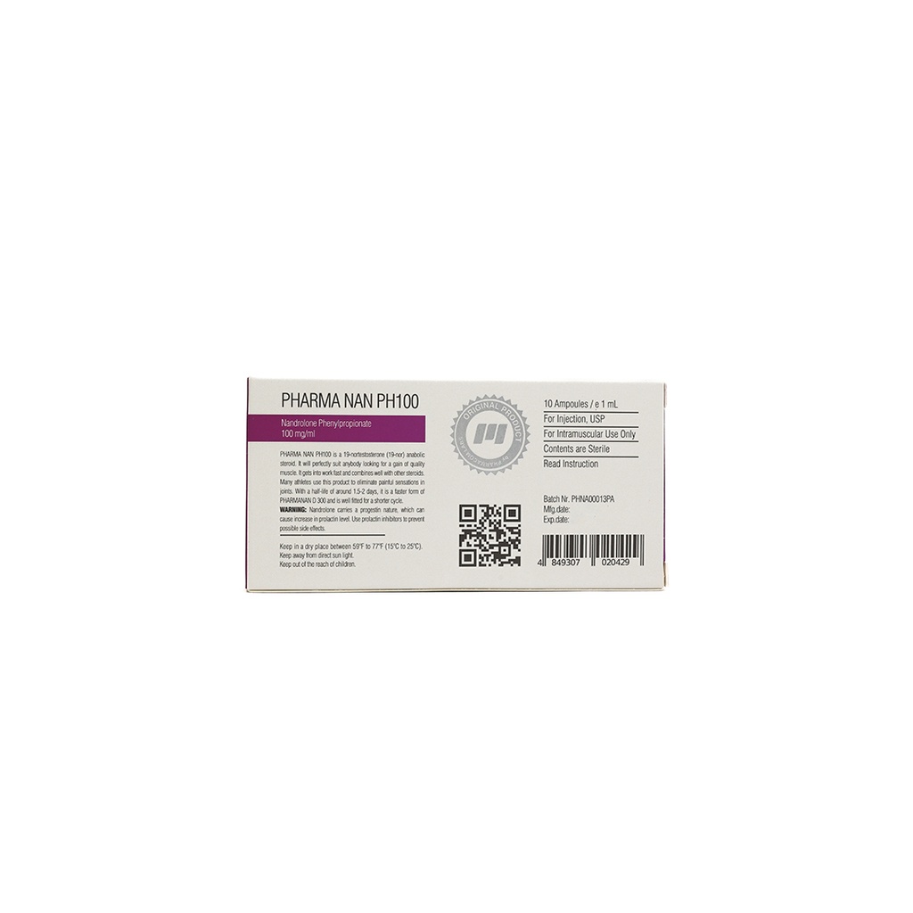 PHARMA NAN PH 100 -Nandrolone Phenylpropionate -100 MG/ML -10 X 1 ML AMPULE