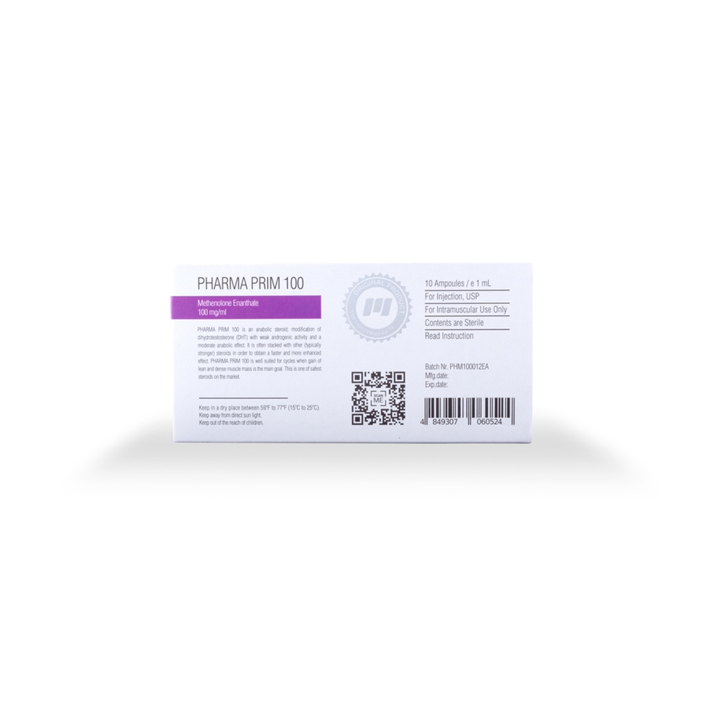 PHARMA PRIM 100 -Methanolon Enanthate -100 MG/ML -10 X 1 ML AMPULE