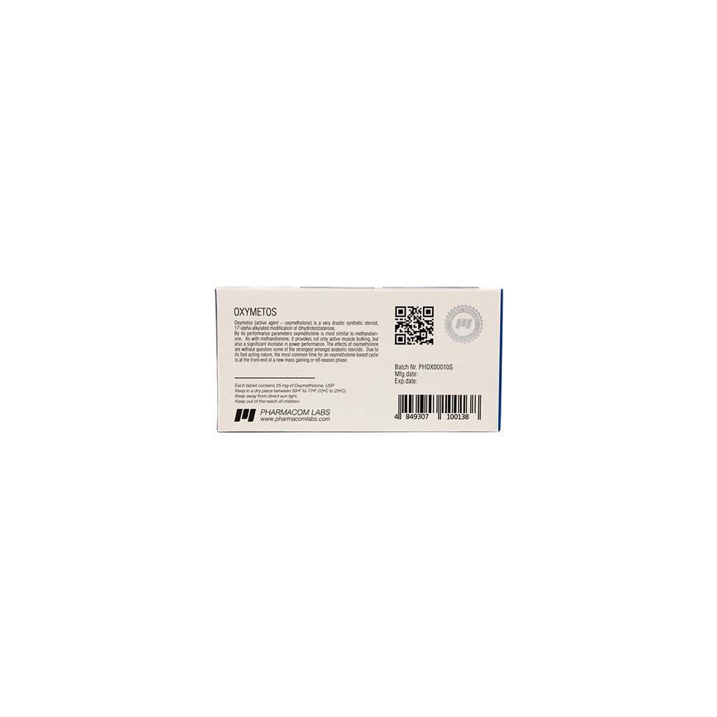 Oxymethos 25 -Oxymetholone -25 MG / pill -100 Tablets Blisters Box