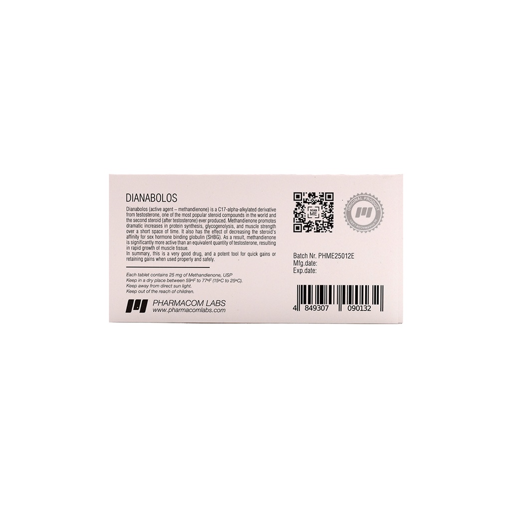Dianabolos 25 -Methandienone -25 MG / pill -100 Tablets Blisters Box