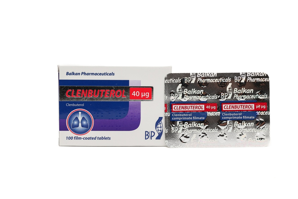 Clenbuterol -Clenbuterole Hydrochloride -40 MCG / pill -100 Tablets Blisters Box