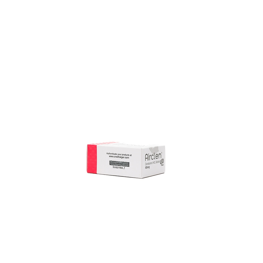 Airclen -Clenbuterole Hydrochloride -40 MCG / pill -100 Tablets Blisters Box