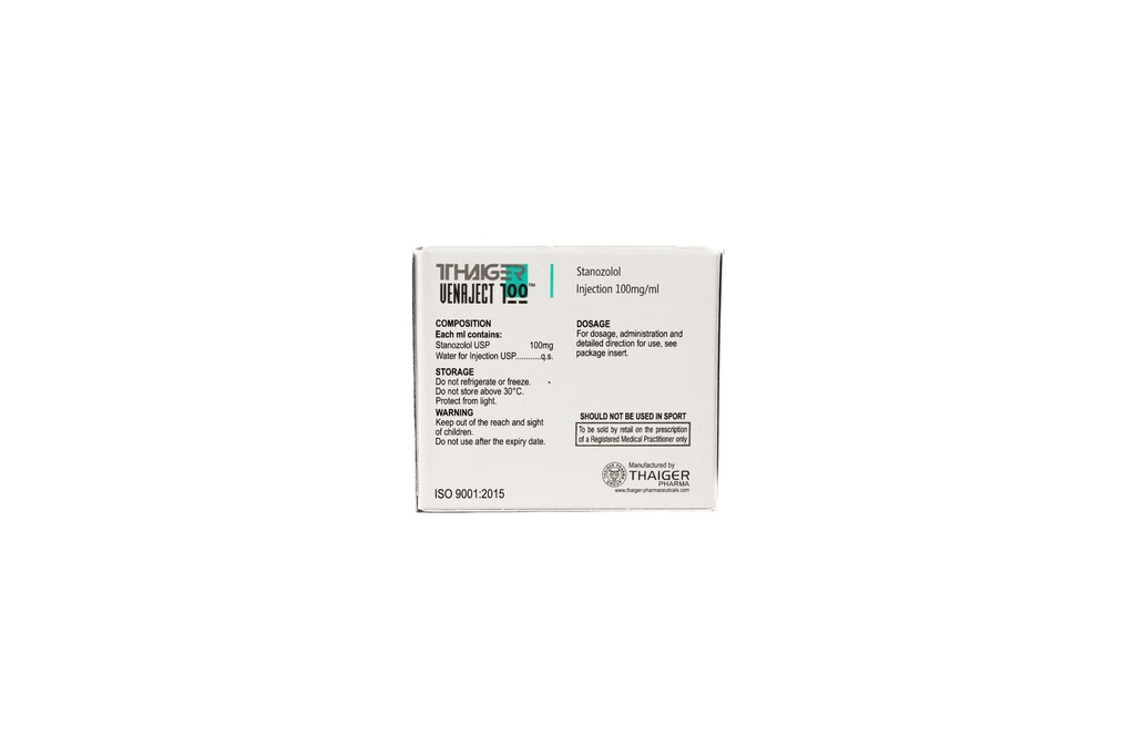 Venaject-100 -Stanozolol -100 MG/ML -10 X 1 ML AMPULE