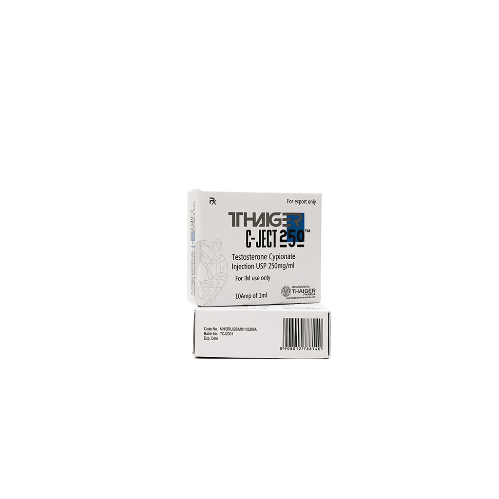 C-ject-250 -Testosterone Cypionate -250 MG/ML -10 X 1 ML AMPULE