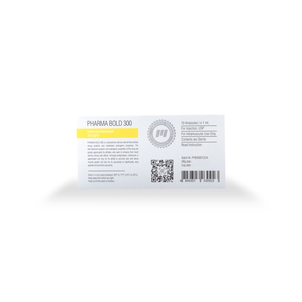  PHARMA BOLD 300 -Boldenone Undecylenate -300 MG/ML -10 X 1 ML AMPULE