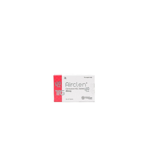 Airclen -Clenbuterole Hydrochloride -40 MCG / pill -100 Tablets Blisters Box